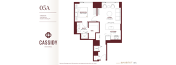 Studio 05A Floor Planat Cassidy on Canal, Chicago, IL, 60654