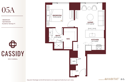 Studio 05A Floor Planat Cassidy on Canal, Chicago, IL, 60654