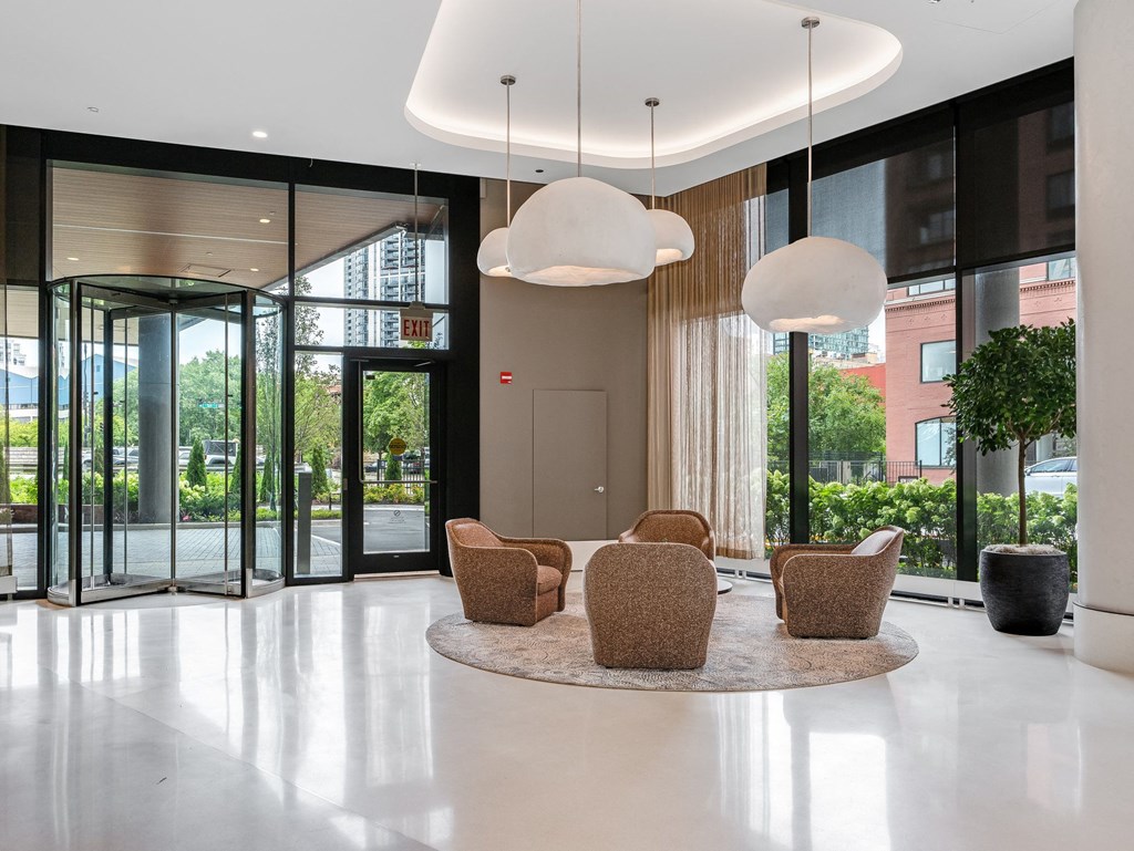 a dining room with chairs and a table in a lobby  at Cassidy on Canal, Chicago, 60606