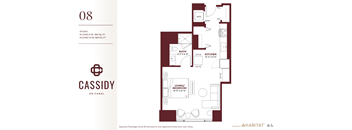 Studio 08 Floor Plan at Cassidy on Canal, Chicago