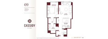 Studio 09 Floor Planat Cassidy on Canal, Chicago, IL