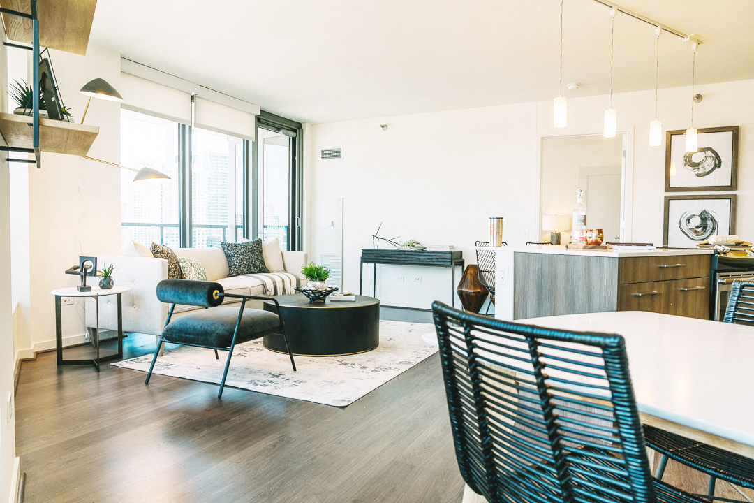 Dining And Living Room at Hubbard Place, Illinois, 60654