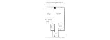 the floor plan of the one bedroom apt