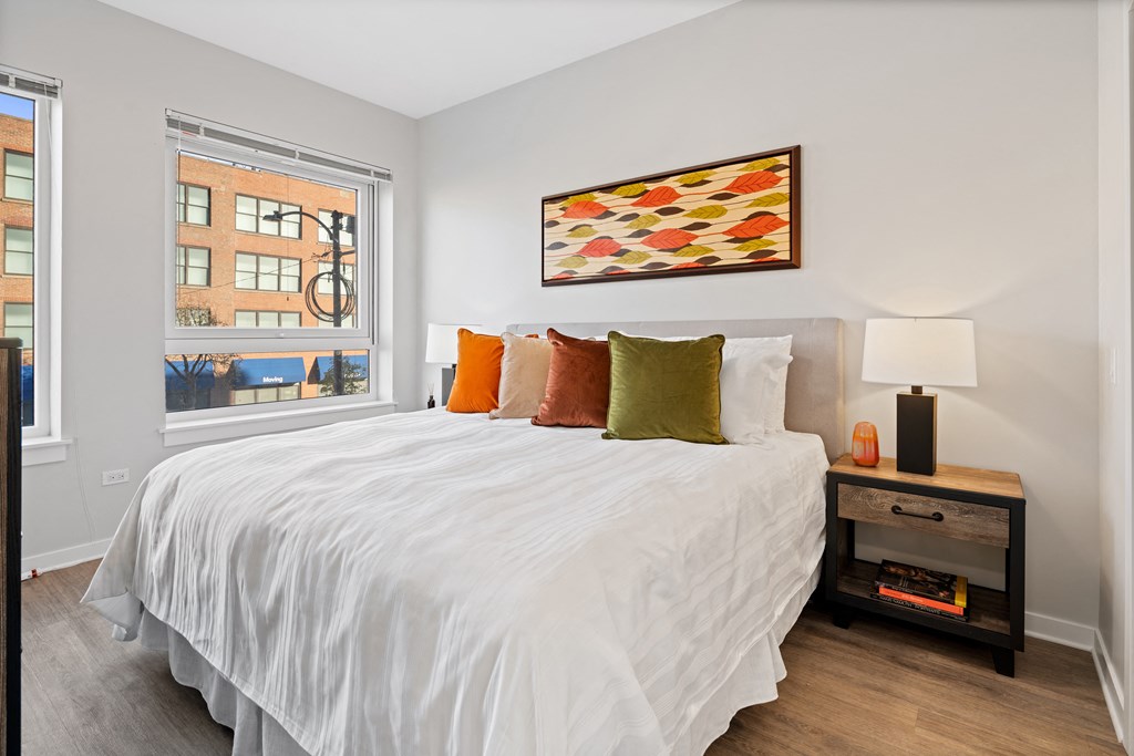 Beautiful Bright Bedroom With Wide Windows at 23rd Place Apartments, Chicago, IL, 60616