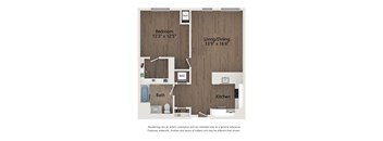 1B-7 Floor Plan at 23rd Place Apartments, Chicago, IL