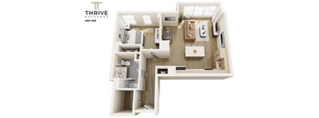 One Bedroom A Floorplan at Thrive Exchange, Chicago, IL, 60617