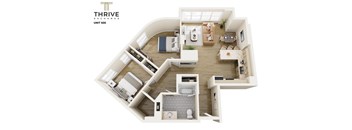 Two Bedroom A Floorplan at Thrive Exchange, Chicago, 60617