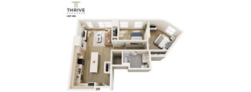 Two Bedroom B Floorplan at Thrive Exchange, Chicago, IL, Illinois