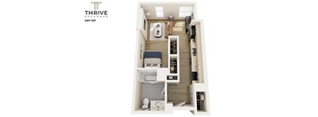 Studio Floorplan at Thrive Exchange, Illinois , 60617