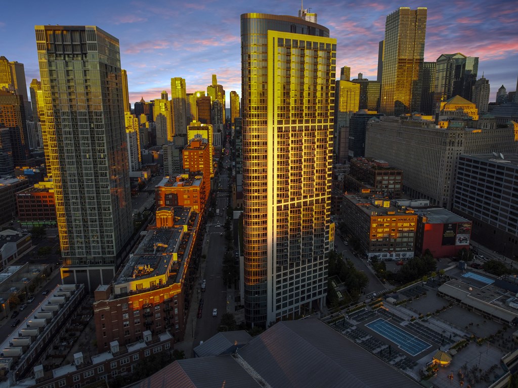 Panoramic View Of City at Hubbard Place, Chicago, IL