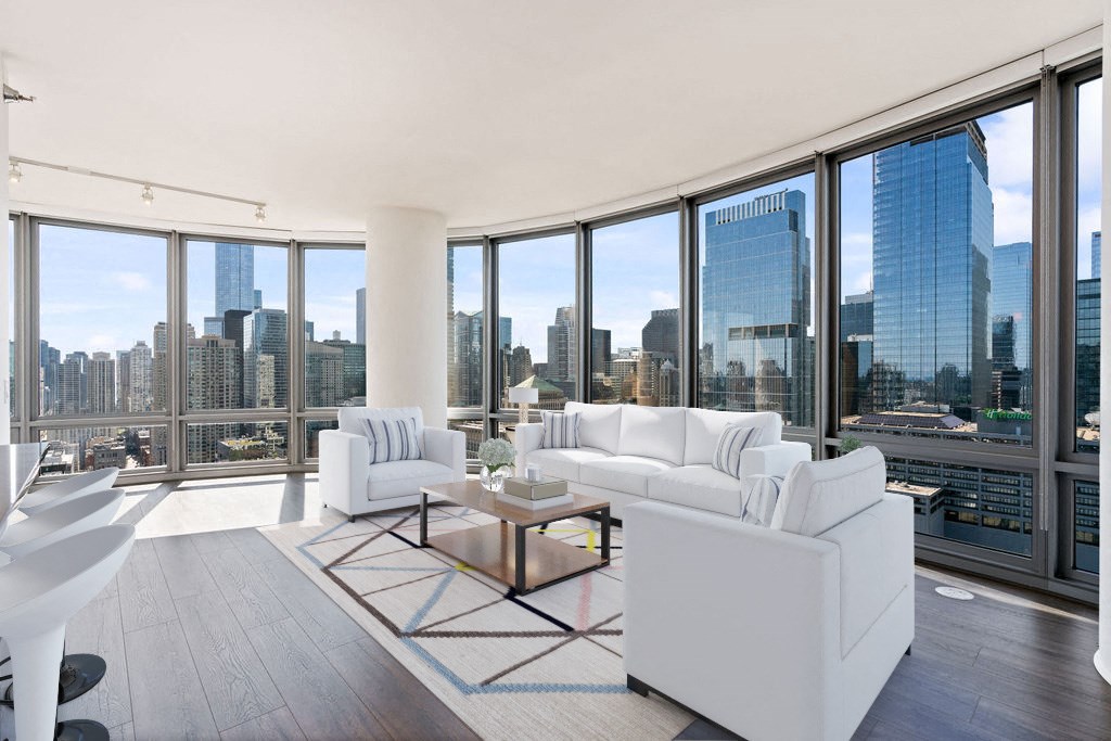 Classic Living Room Design at Hubbard Place, Chicago