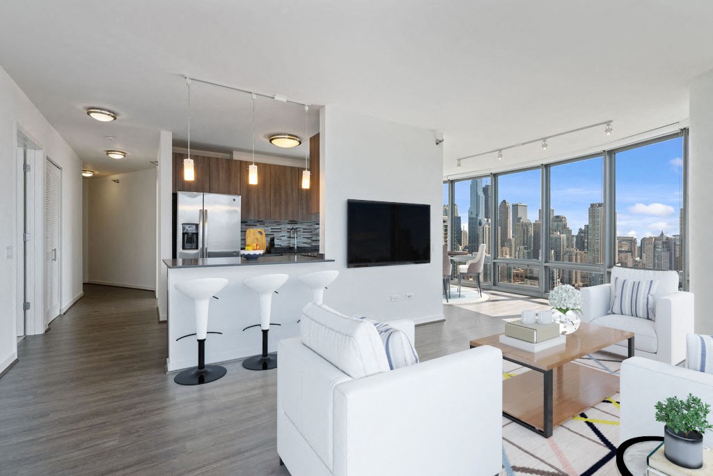 Living Room Come Kitchen at Hubbard Place, Illinois