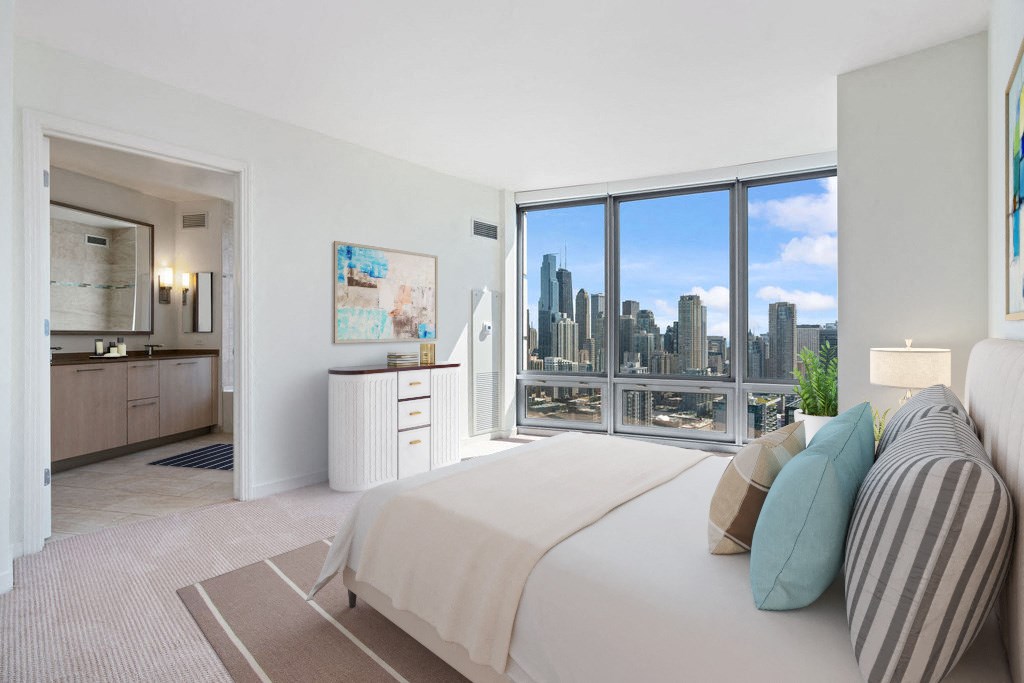 Well Appointed Bedroom at Hubbard Place, Chicago, 60654