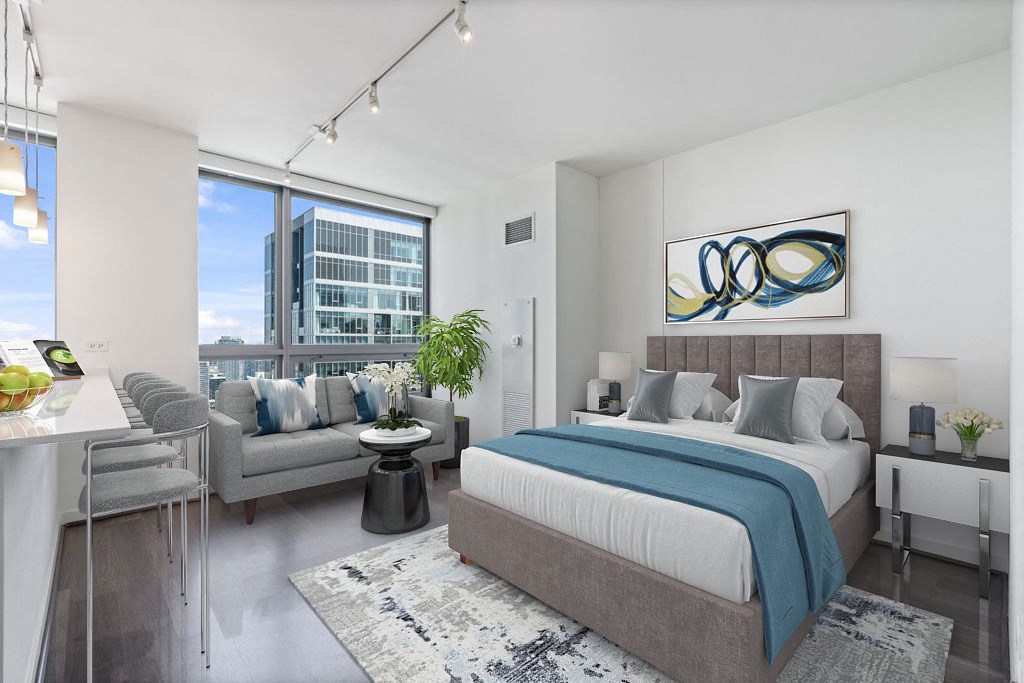 Comfortable Bedroom at Hubbard Place, Illinois