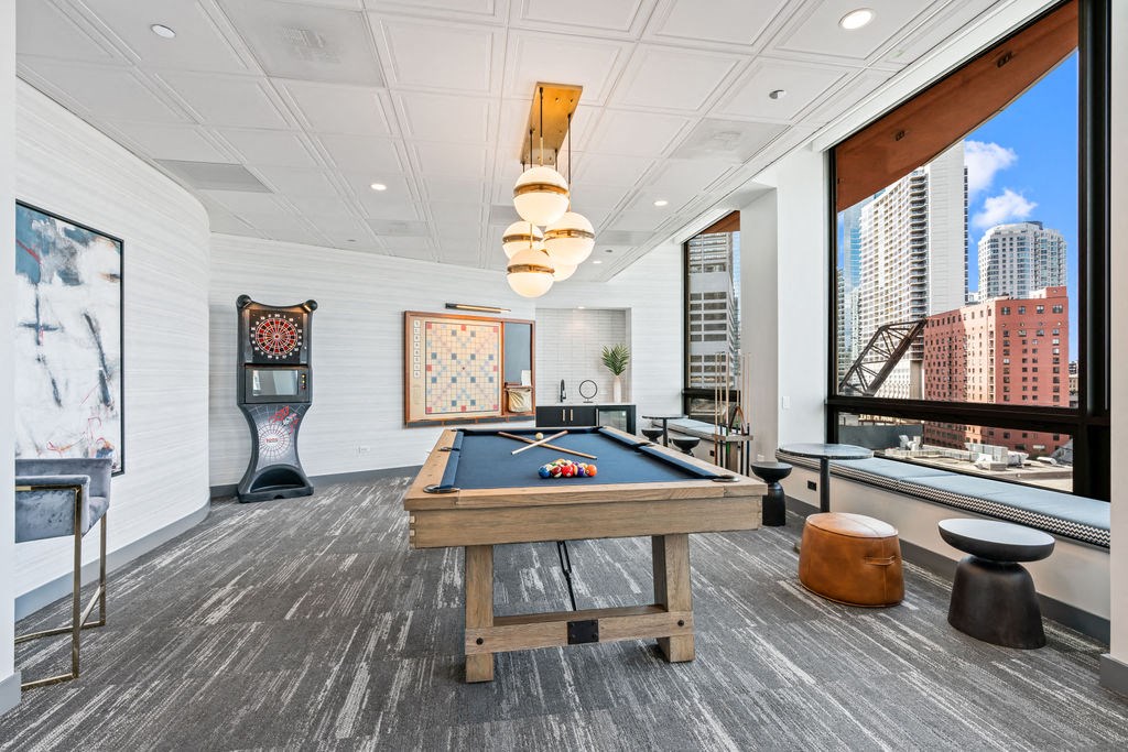 Billiards Table In Clubhouse at Hubbard Place, Illinois, 60654