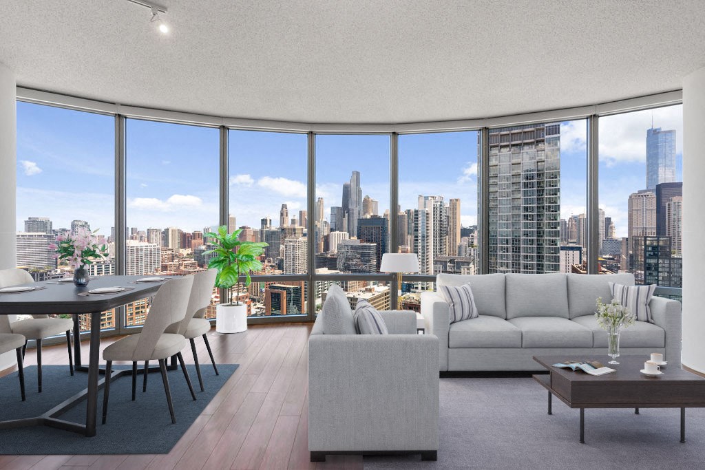 Modern Living Room at Kingsbury Plaza, Illinois