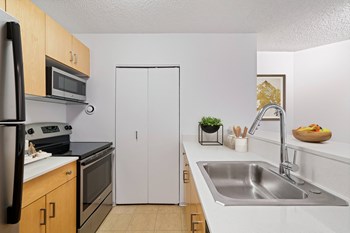 Asbury Plaza apartment kitchen with stainless steel appliances in River North Chicago - Photo Gallery 3