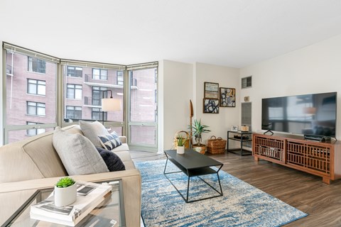 Modern Living Room at Elm Street Plaza, Chicago, 60610