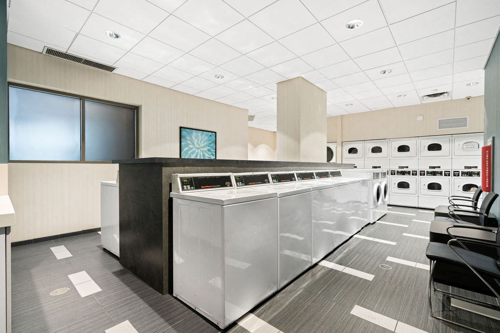 Bright Laundry Room at Elm Street Plaza, Chicago