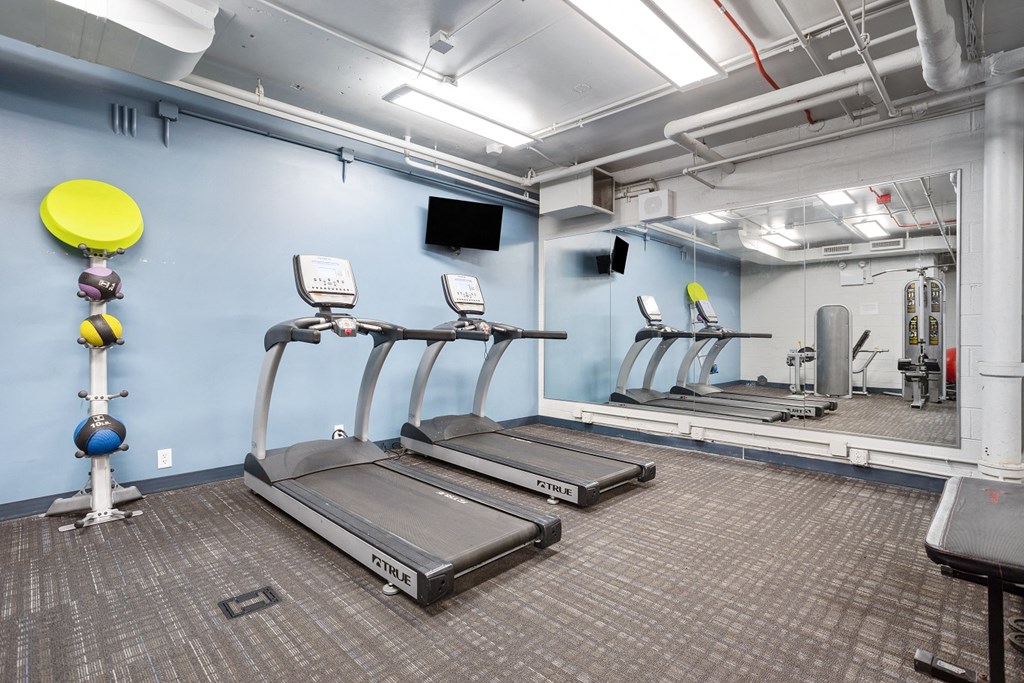 fitness center with cardio equipment at Eden Commons, Chicago, IL, 60616