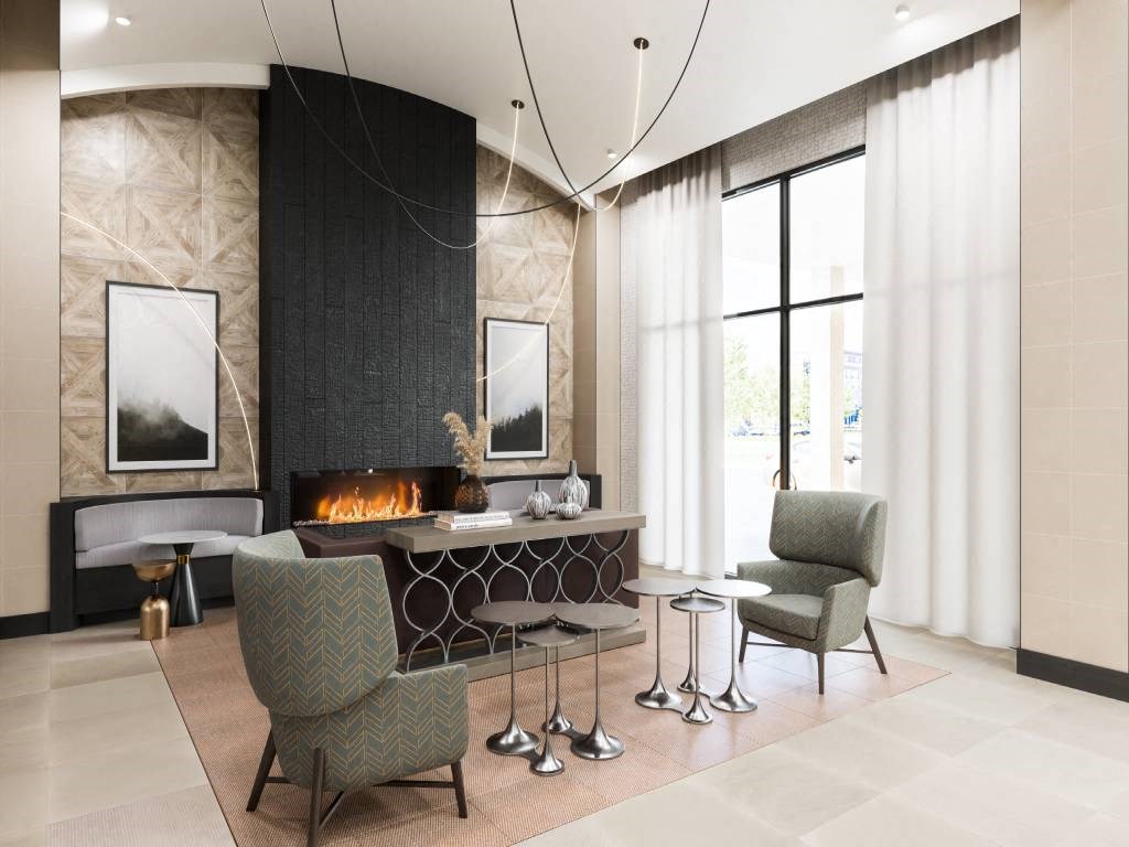 Fireplace Lounge at 23rd Place Apartment, Illinois