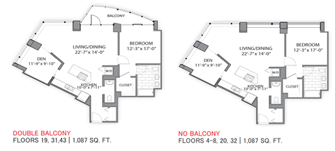 One Bedroom_hub 04 Floor Plan at Hubbard Place, Chicago, IL, 60654