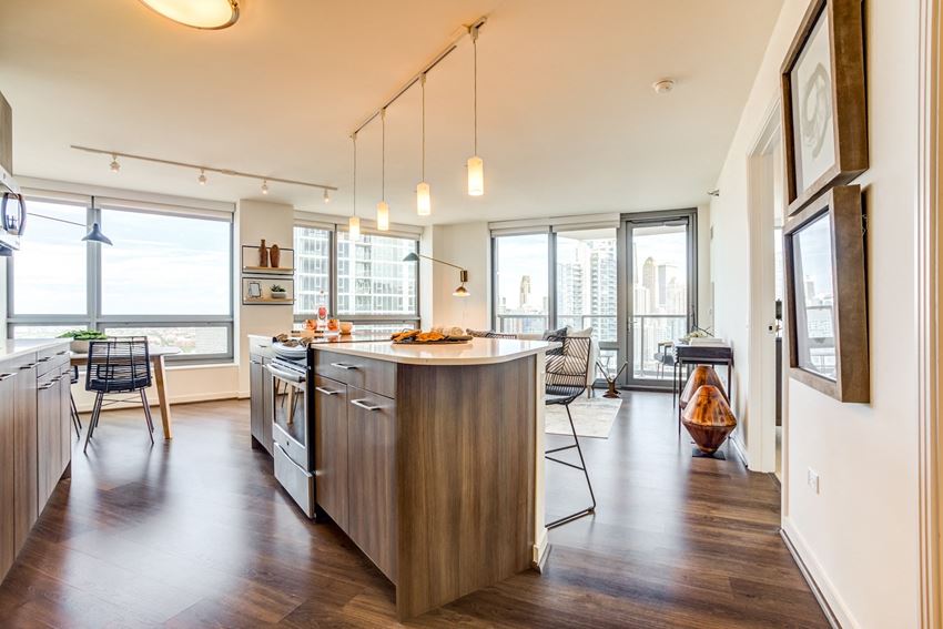 Faux Wood Flooring Faux Wood Flooring at Hubbard Place, Chicago, IL - Photo Gallery