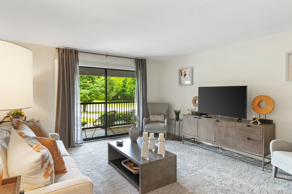 Spacious Living Room at The Waverly, Belleville, MI