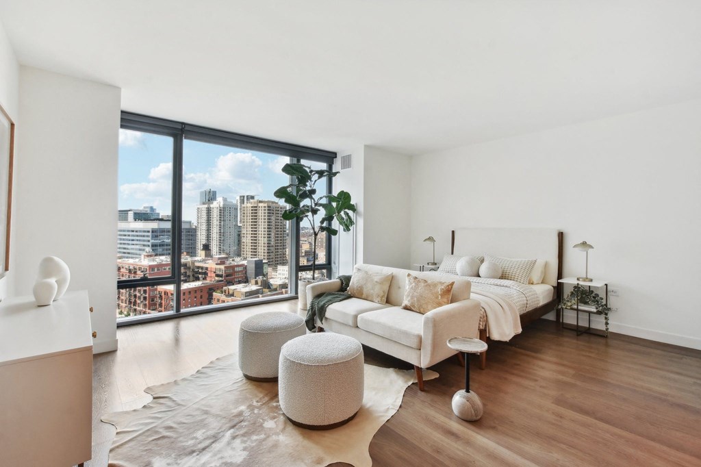 bed with window at Cassidy on Canal, Chicago, IL, 60654
