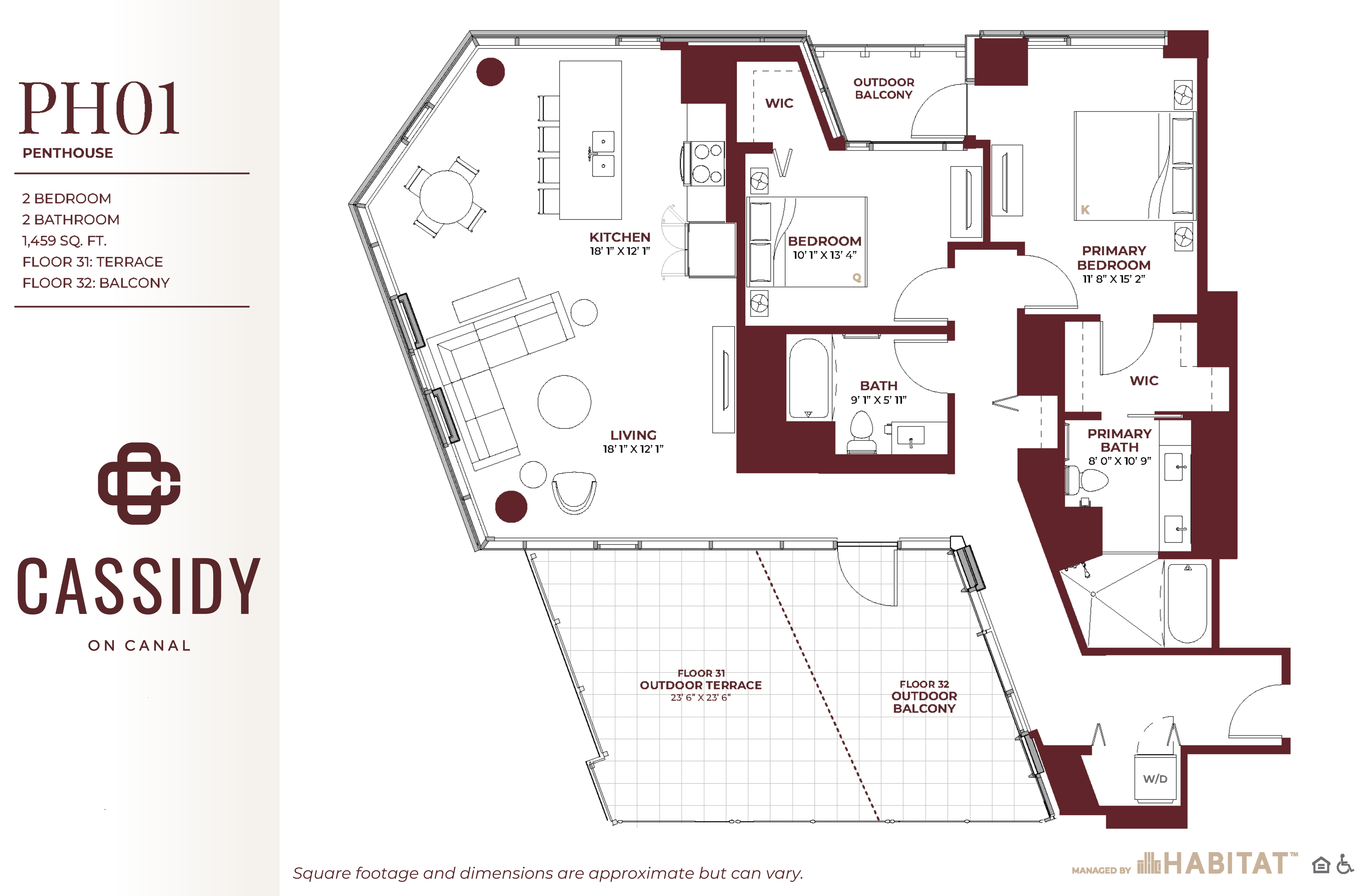 Penthouse 01 Floor Plan at Cassidy on Canal, Chicago, IL