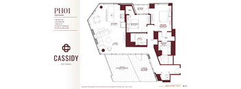 PH01 Floor Plan at Cassidy on Canal, Chicago, IL
