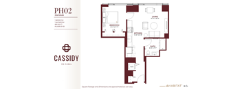 PH02 Floor Plan at Cassidy on Canal, Chicago, IL, 60654