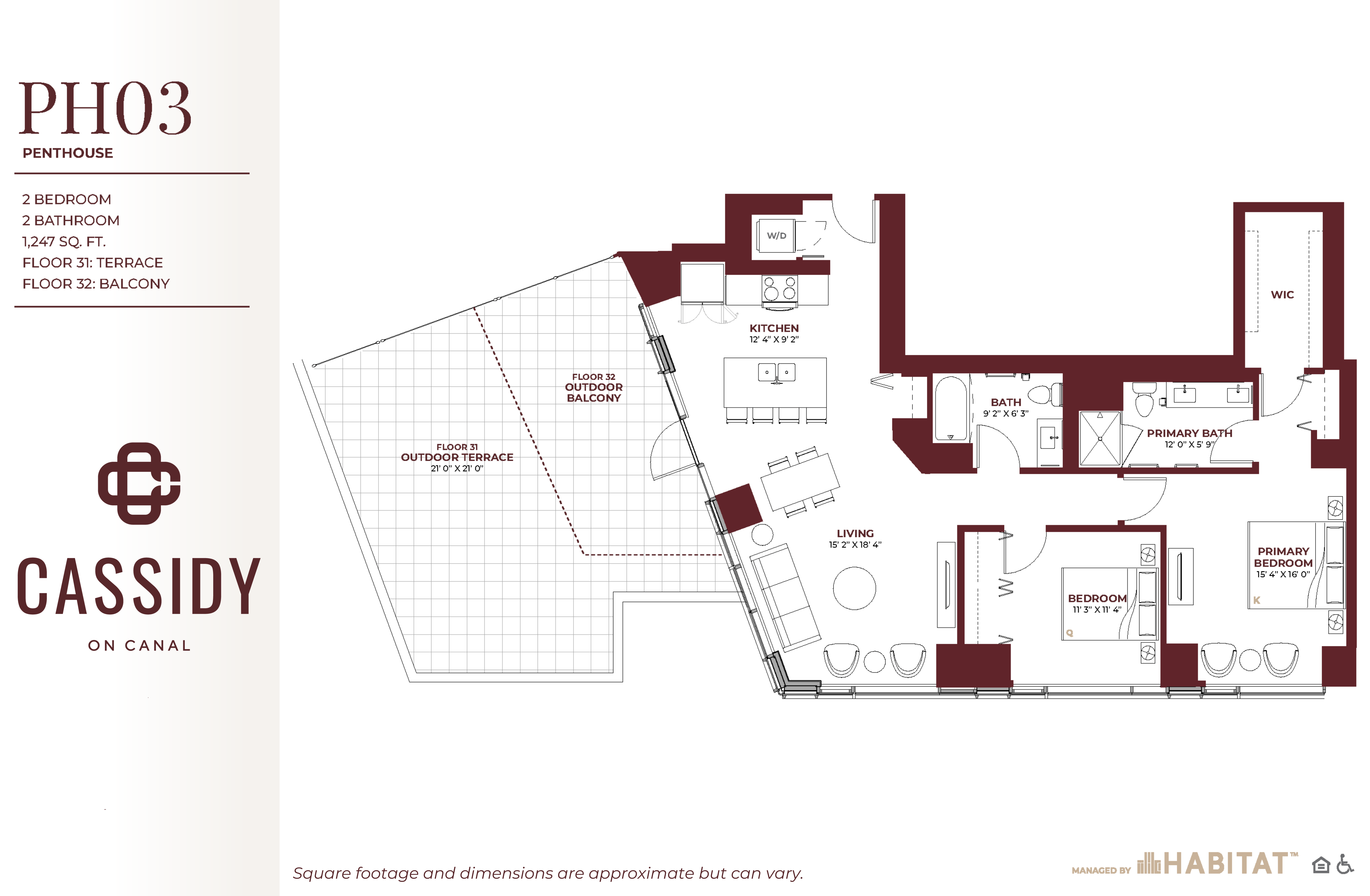 Penthouse 03 Floor Plan at Cassidy on Canal, Chicago, IL