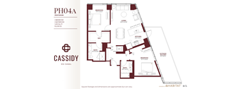 PH04A Floor Planat Cassidy on Canal, Chicago, IL, 60654