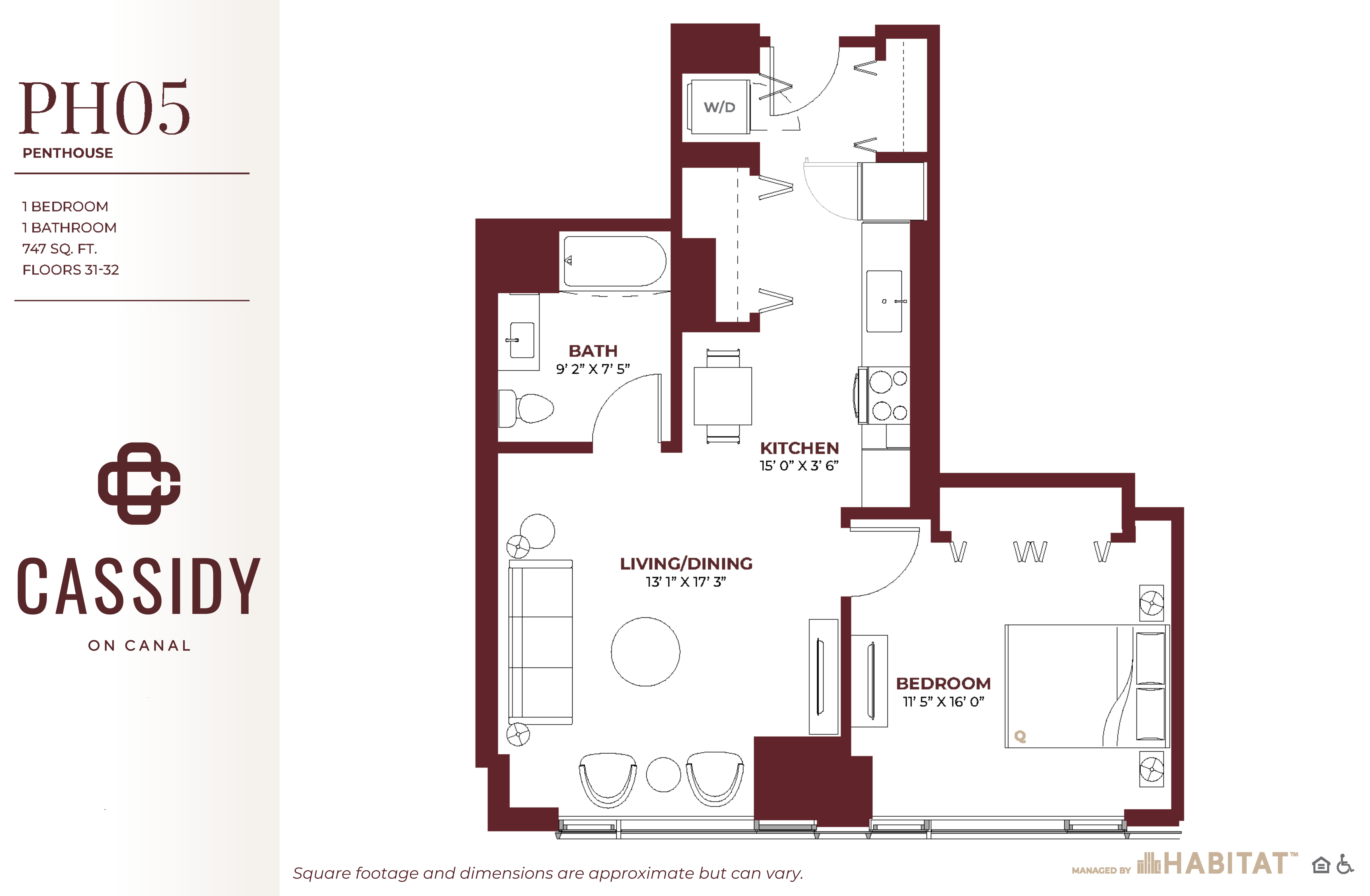 Penthouse 05 Floor Plan at Cassidy on Canal, Chicago