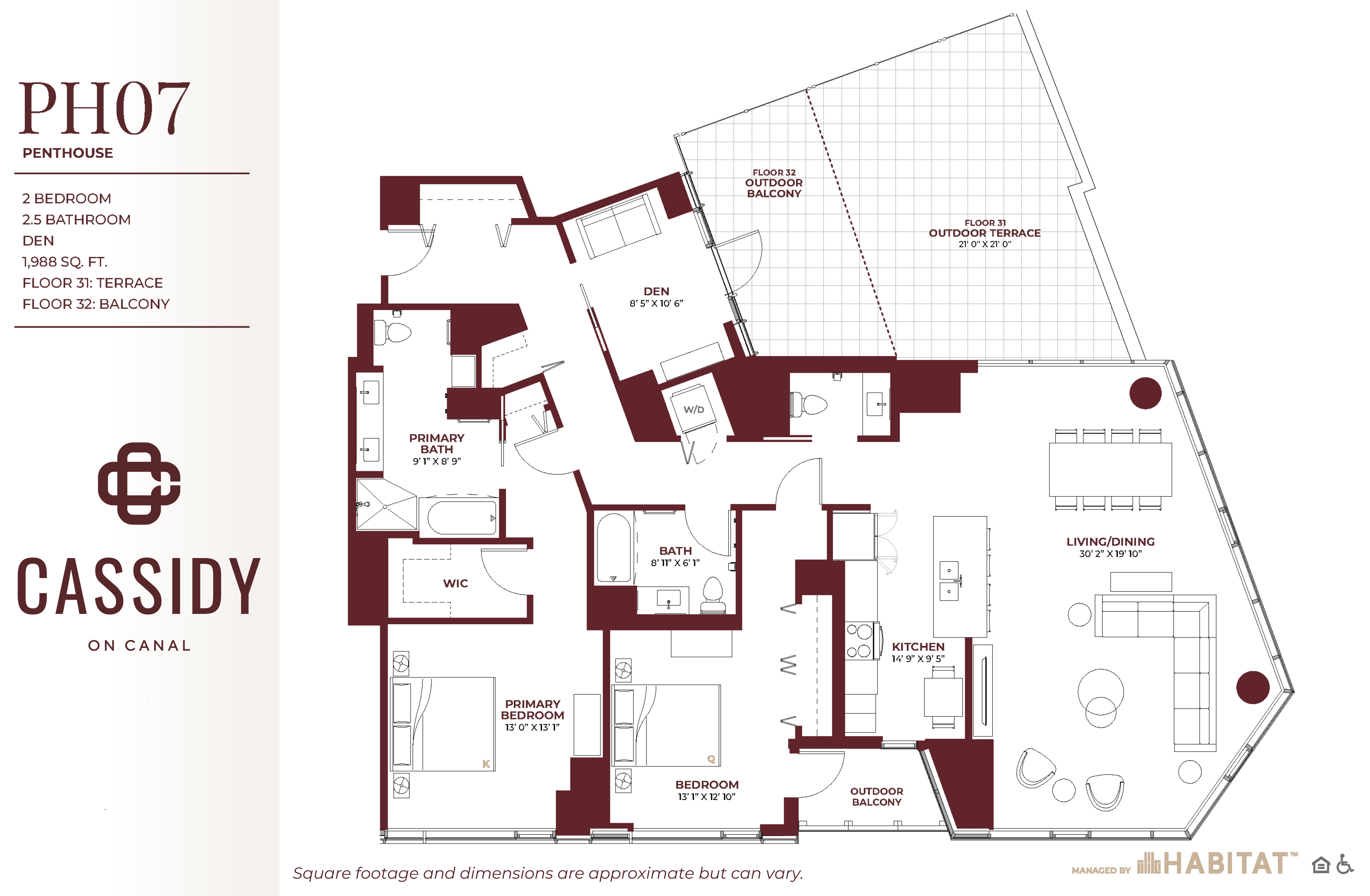 Penthouse 07 Floor Plan at Cassidy on Canal, Chicago