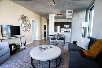 Living Room With TV at One 333, Chicago, 60605