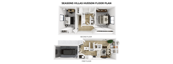 2 bed 1 bath Hudson Floor Plan at Seasons Villas, Woodbury, 55125