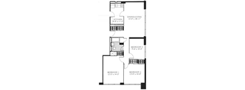3 Bedroom 1 Bath 972 Sq.Ft. Three Bedroom Floor Plan at Twin Towers, Chicago, IL