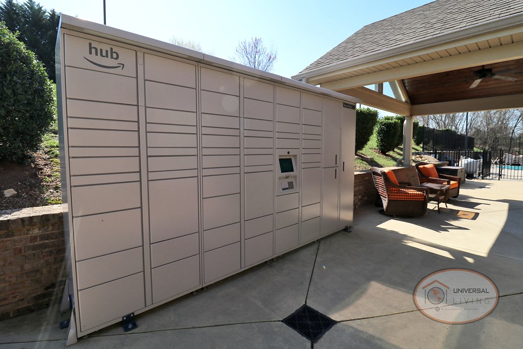 Amazon Hub located outside by the poolside lounge.