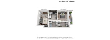 1 Bedroom First Level - 680sf