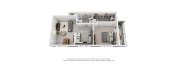 1 Bedroom First Level - 760sf