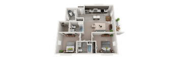 a 3d rendering of a floor plan of a house