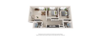 a floor plan of 1 bedroom apartment