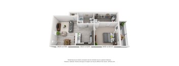 1 Bedroom First Level - 760sf