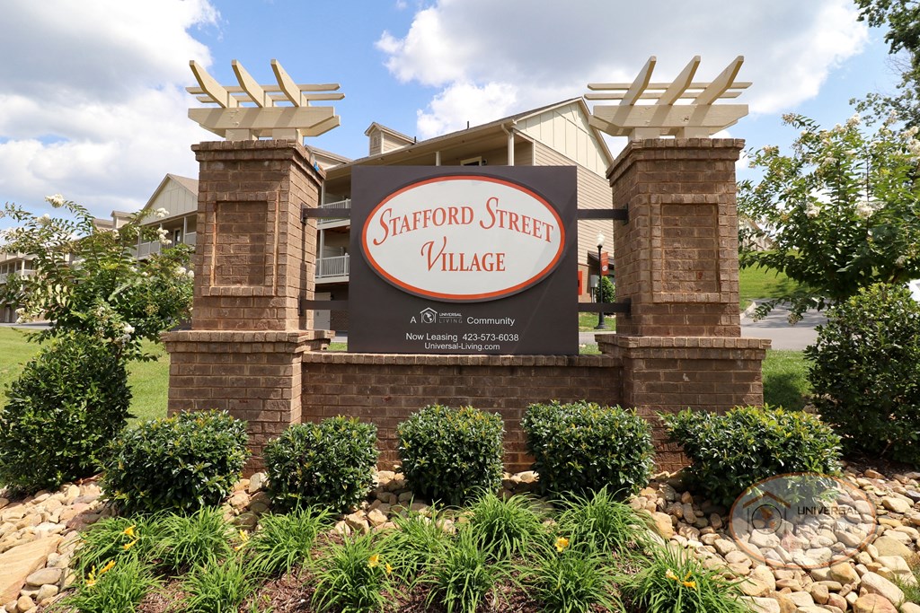 The property sign that reads "Stafford Street Village."