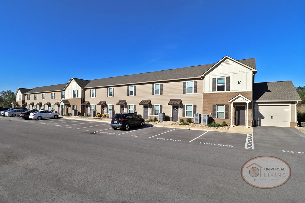 The front of a two and three bedroom apartment home.