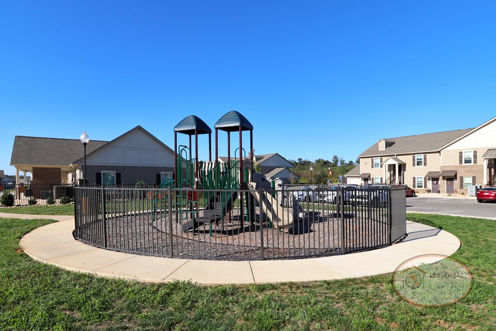 A fenced in playground.