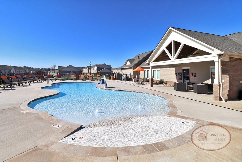 the resort style pool at the residence apartments