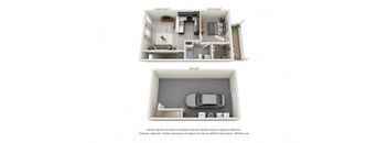 One Bedroom Apartment with Drive Under Garage